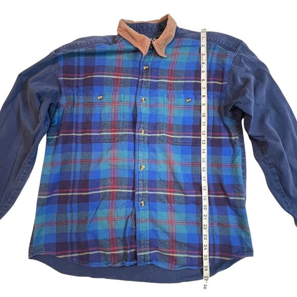 Vintage 955 Originals Button Up Shirt Mens Large Casual Comfy Flannel Denim Top - Picture 3 of 13
